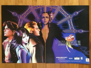 Final Fantasy Viii 8 Ps1 Playstation 1 1999 Vintage Poster Ad Art Rpg Ff8 Rare