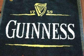 Guinness Beer Woven Golf Bar Towel 17x14 Guinnes 1759 Woven Signature Official