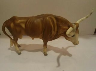 Vintage Breyer Texas Longhorn Bull Steer Plastic Toy Farm Animal