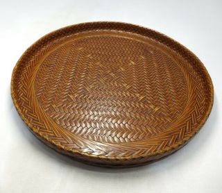 G212 Japanese tray of lacquered bamboo weaving ware called RANTAI - SHIKI 2