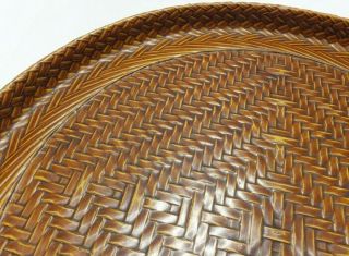 G212 Japanese tray of lacquered bamboo weaving ware called RANTAI - SHIKI 4