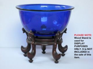 Antique Chinese Cobalt Blue Peking Glass Bowl,  Circa 1900
