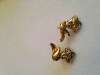 Vintage Bugs Bunny Warner Brothers 10k Gold Earrings Circa 1993