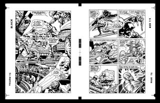 Jack Kirby Silver Surfer 18 Pg 8 And Pg 9 Rare Large Production Art