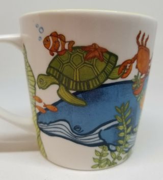 Starbucks Sea Life Coffee Mug Cup Whale Submarine Turtle 2010 Small 8 Oz