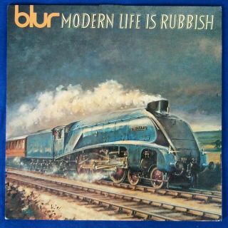 Blur Modern Life Is Rubbish Lp Uk Press Vg Vinyl With Lyric Sleeve