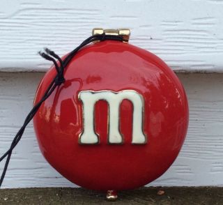 M&m Red Monet Hinged Trinket Box Compact Keepsake Melts In Your Mouth