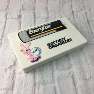 Vintage Energizer Battery Organizer Storage Box Pink Bunny Logo Holder Case
