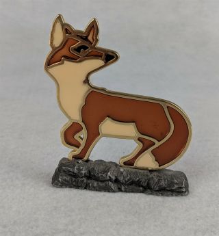 Collectible Stained Glass Fox Figurine 3 - 1/4 "