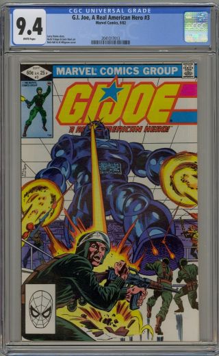 G.  I.  Joe,  A Real American Hero 3 (1982) Cgc 9.  4 White Pages Marvel Comic Book