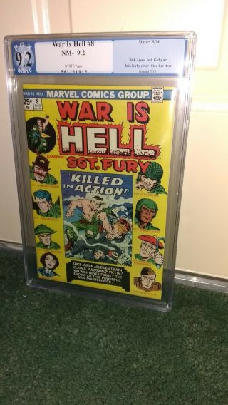 War Is Hell 8 Pgx 9.  2 White Pages Sgt Fury 18 Reprint