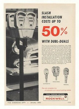 1960 Rockwell Dubl - Dual Parking Meters Print Ad
