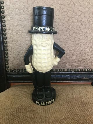 Vintage Mr.  Peanut Planters Cast Iron Bank 10 1/2”