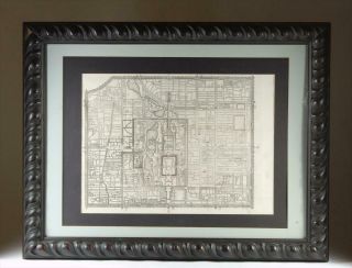 Antique Chinese Map Of Beijing,  Engraving,  18th Century