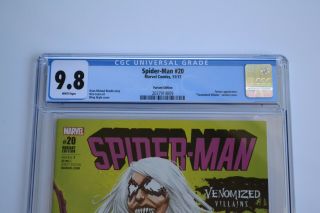 Marvel Spider - Man 20 Venomized Black Cat variant cover CGC 9.  8 White Pages 2