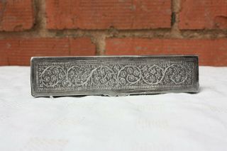 19th Century Indian Kashmiri Solid Silver Box 147 Grams