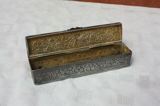 19th Century Indian Kashmiri Solid Silver Box 147 Grams 5