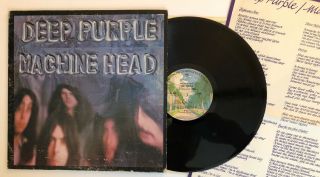 Deep Purple - Machine Head - 1974 Us Press,  Lyrics Poster Vg,  Ultrasonic