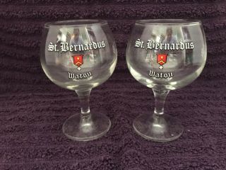(2) St.  Bernardus Watou Belgian Beer 15 Cl Glass Goblet Brewery