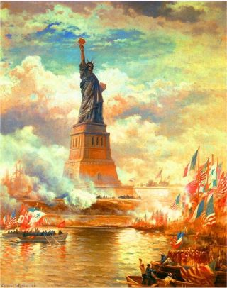 1880s The Statue Of Liberty Vintage York City Advertisement Poster Art Print