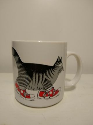 KLIBAN CAT in Red Tennis Shoes Mug Cup Kiln Craft England 4