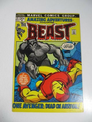 Adventures 12 Featuring The Beast (marvel Comics 1972) 2nd Beast Fn -