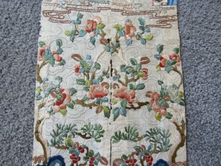 Lovely old embroidered Chinese silk sleevebands 4