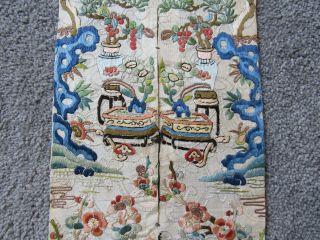 Lovely old embroidered Chinese silk sleevebands 5