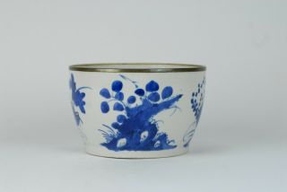 A Very Large Antique Chinese 19th C Porcelain Blue de Hue Lotus Flower Bowl 3