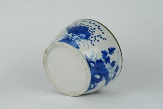 A Very Large Antique Chinese 19th C Porcelain Blue de Hue Lotus Flower Bowl 6