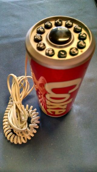 Vintage 1985 Coca - Cola Can Shaped Model 5010 Telephone With Plug In Cord