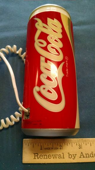 Vintage 1985 Coca - Cola Can Shaped Model 5010 Telephone With Plug In Cord 2