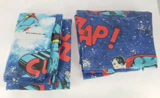Vintage Superman Bed Sheets Twin Flat Fitted Set 1978 Dc Comics