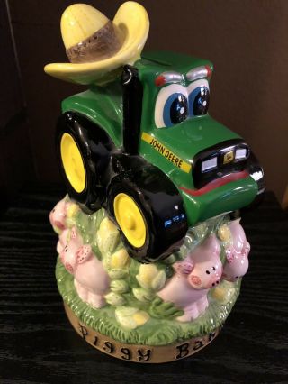 1999 John Deere Tractor With Pigs Piggy Bank Kids Collectible