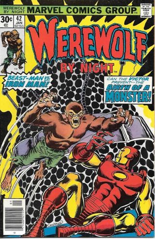 Werewolf By Night Comic Book 42,  Marvel Comics 1977 Very Fine,