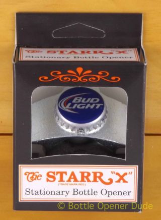 BUD LIGHT Budweiser BOTTLE CAP Starr X Wall Mount Stationary Bottle Opener 2