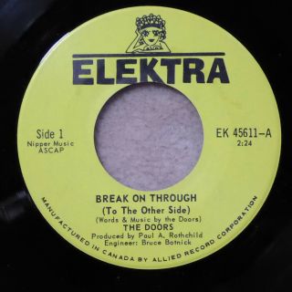 The Doors,  First Single,  Break On Through,  End Of The Night,  67,  Nm,  Canada