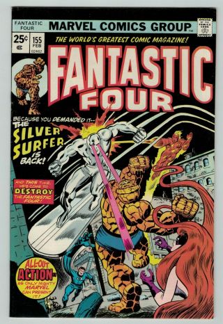 Fantastic Four 155 156 157 Silver Surfer Dr Doom Marvel Bronze Age 1975 Vf - Vf,