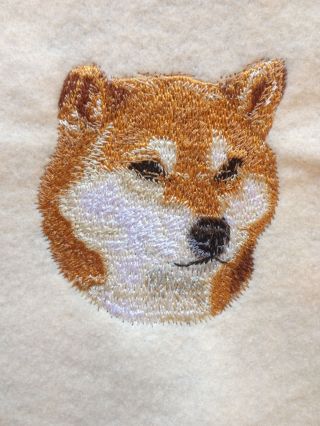 Shiba Inu Head,  Hand Towel,  Embroidered,  Custom,  Personalized,  Dog