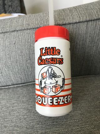 Little Caesars Pizza Squeezer Water Bottle Coca Cola Classic 32oz Vintage 1980s