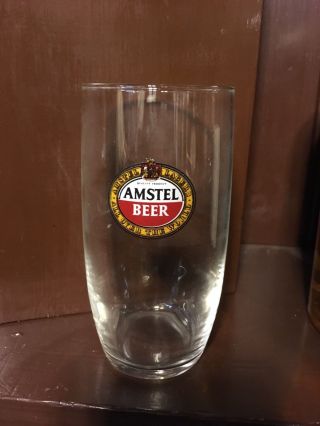 Set Of 6 Vintage Amstel Beer Pub Bar Restaurant Glasses Tumblers