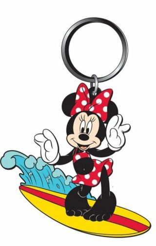 Pvc Key Chain - Surfing - Minnie Soft Touch Licensed 85163