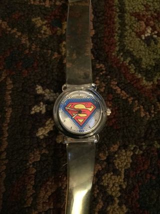 Superman Vintage 80 ' s Armitron Watch Clear Swatch Look 2