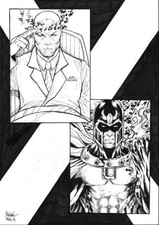 Xavier And Magneto (11 " X17 ") By Natanael Maia - Ed Benes Studio