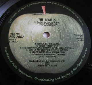 THE BEATLES WHITE ALBUM 1968 Dutch 1st APPLE DBL LP No.  0129412 w/ POSTER 4