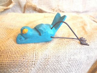 Russ Berrie & Co.  Fine Feathered Friend Bird Figurine Happy Blue Bird