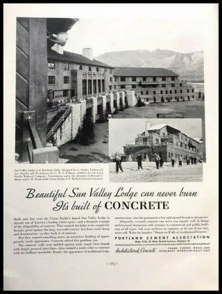 1937 Sun Valley Lodge Idaho Vintage Advertisement Print Art Ad Poster Lg90