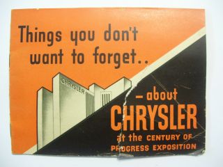 Chyrsler Century Of Progress Brochure