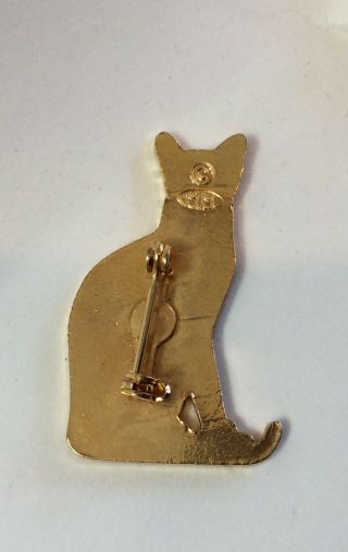 Vintage Enamel Seal Point Siamese Cat Pin
