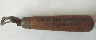 Vintage Schreiber Brewing Co.  Inc.  Beer Bottle Opener Wood Handle 1930 